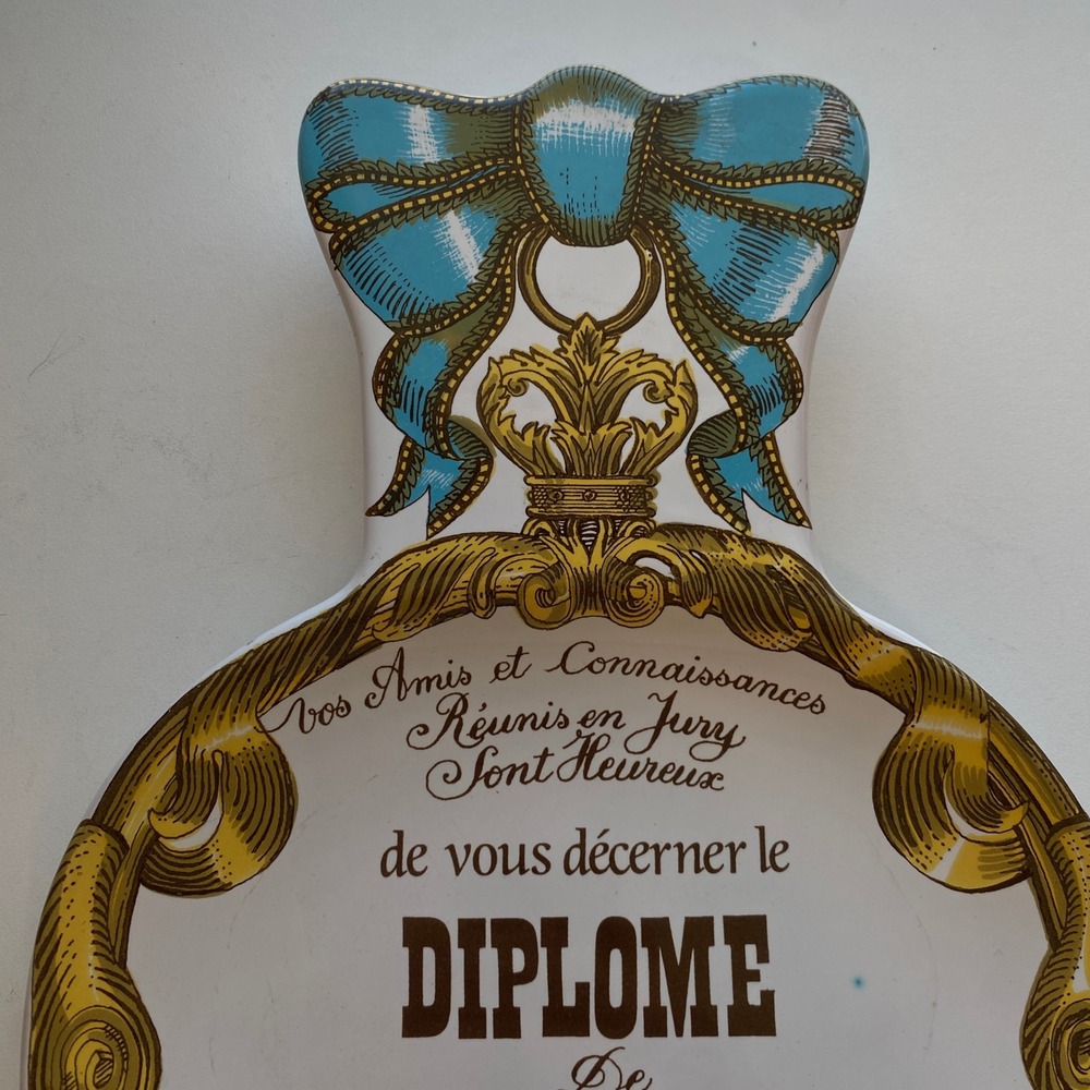 Vintage French‎ Cordon Bleu Diploma Medal Sign Plaque Wall Decor
